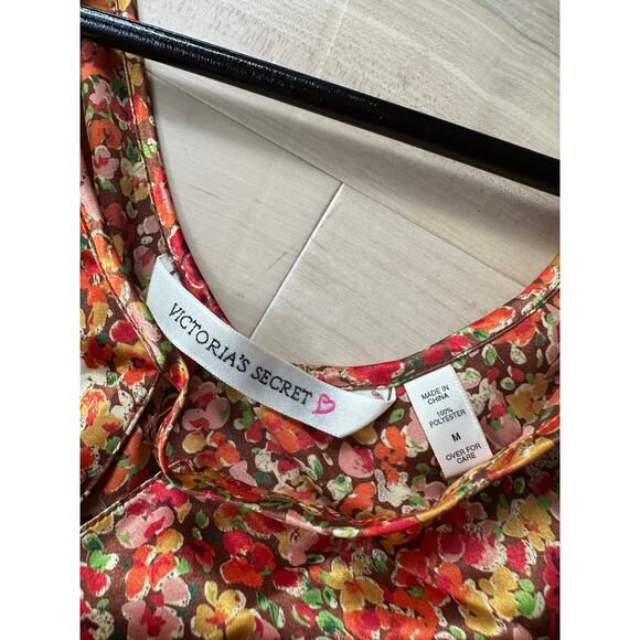 Victoria's Secret Floral Print Pajama Set Tank/shorts size medium Autumnal - Picture 2 of 6